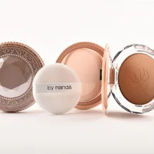 Cheap Natural Smooth Powder Mineral Powder Foundation Moisturizing Setting powder Compact Powder with mirror and cosmetic puff
