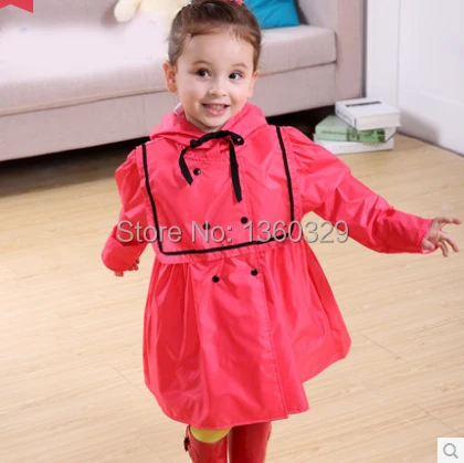Корейский стиль burberry_ Дети Плащ Желтый Красный платье принцессы дождевик детская дождевик сплошной цвет пончо Детский плащ
