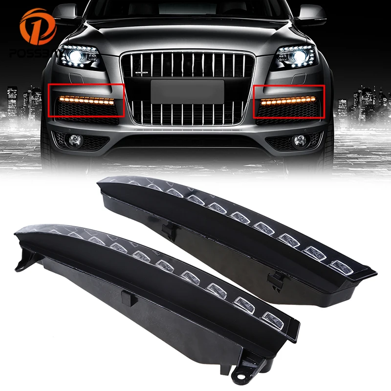 POSSBAY Waterproof 12V Car Fog Lights LED Daytime Running Light DRL Fit for Audi Q7 2005/2006/2007/2008/2009/2010 Pre-facelift POSSBAY Waterproof 12V Car Fog Lights LED Daytime Running Light DRL Fit for Audi Q7 2005/2006/2007/2008/2009/2010 Pre-facelift