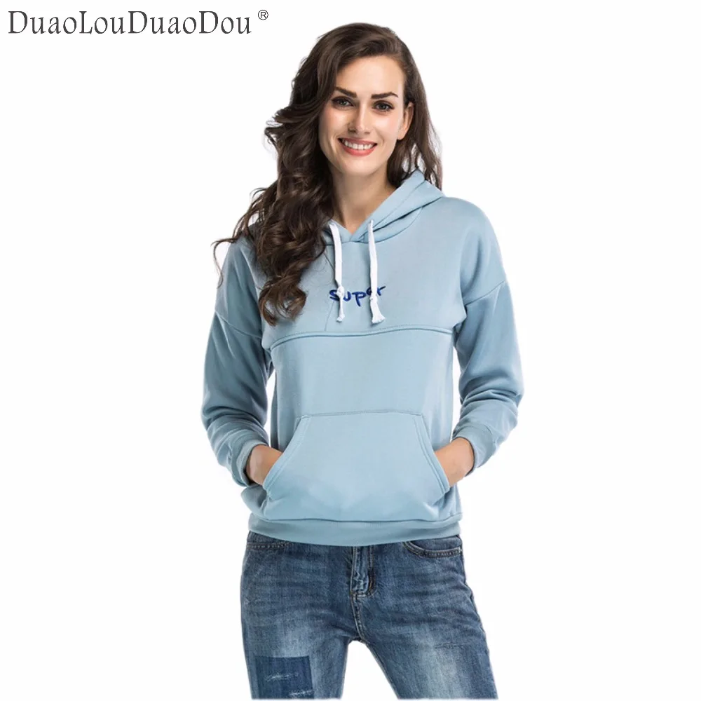 autumn apparel Pullovers women's Hoodies Fashion letter print long