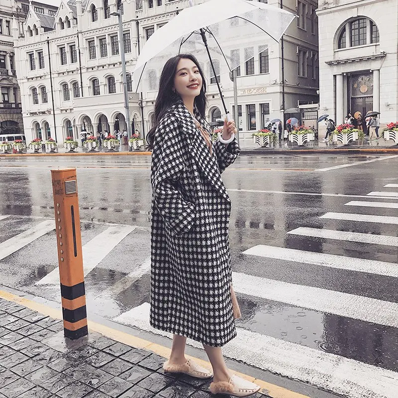 Houndstooth winter coat womens Clearance