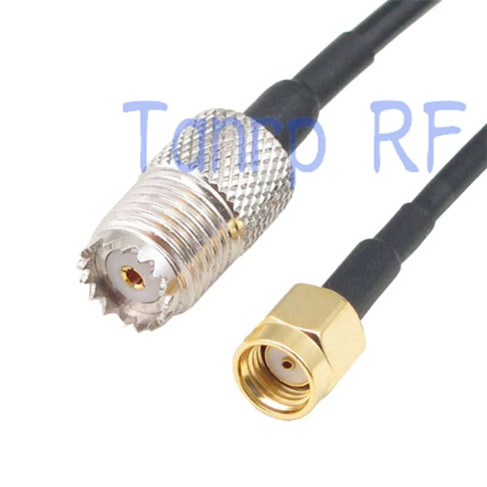 

8in Mini UHF female SO-239 SO239 to RP-SMA male RF connector adapter 20CM Pigtail coaxial jumper cable RG174 extension cord