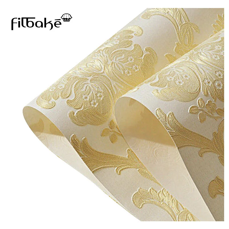 

FILBAKE Upscale Damascus living room non-woven engineering 3d wallpaper European decoration wallpaper TV background wall