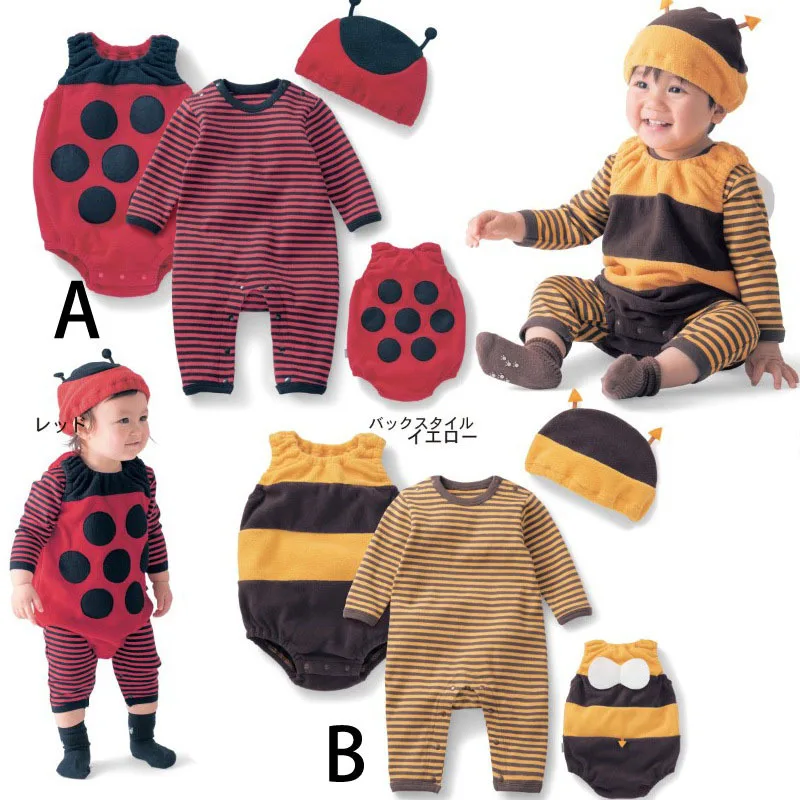 

2019 fashion baby cute autumn clothes baby clothes bee ladybug jumpsuit cute baby clothes baby pantyhose hooded suit