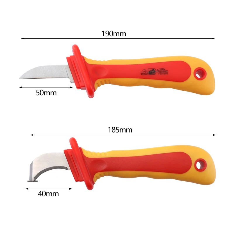 Изолированный нож электрика VDE 1000 в нож для зачистки кабеля прямой изогнутый крючок фиксированное лезвие инструмент для зачистки проводов для электрика