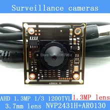 1.3MP AHD AR0130 CCTV 960P mini night vision Camera Module 1/3 “HD 1.3MP 3.7mm lens surveillance camera