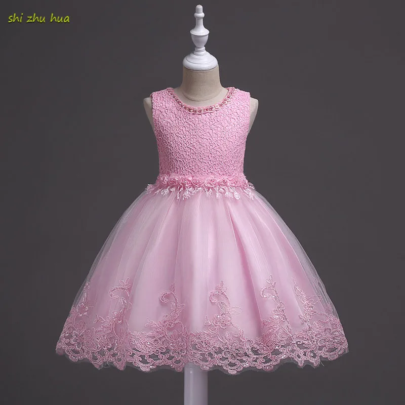 

2018 Hot Explosion Girl's Dress Summer New embroidery Evening dress 3-8Y Children Lace Coat Clothes high quality Kids Clothing