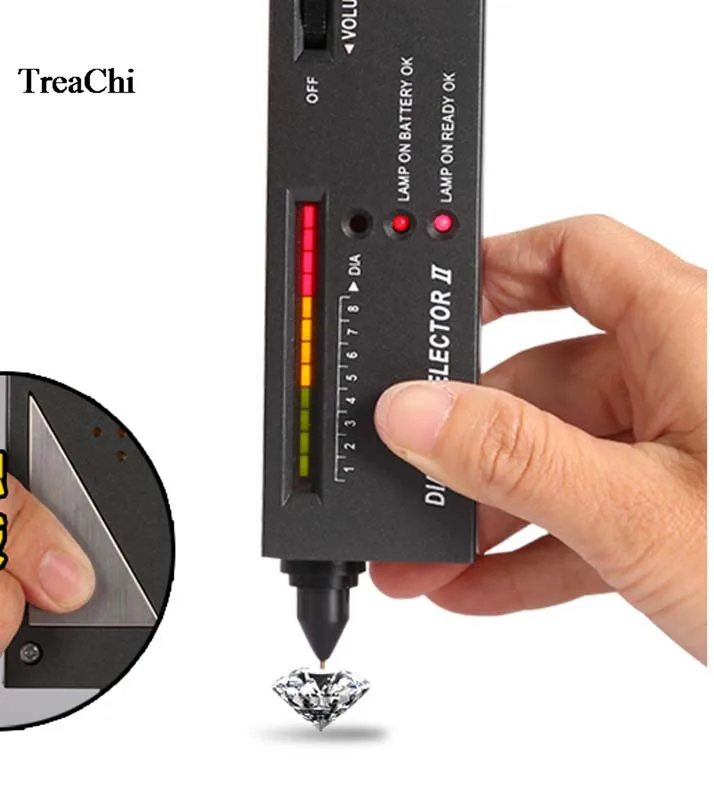 Professional Diamond Selector II Tester High Accuracy Gemstone Gem Selector Jewelry Gems Diamond LED Indicator Tester Pen