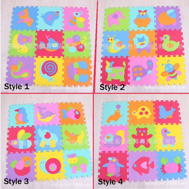 Esteira do Jogo do Bebê Pad para Crianças 9 Pçs e set Espuma Eva Costura Tapete Engatinhando Tapete Criança Kruipen Montado Animais Puzzle Tapete Jogos 5 9 pçsset de Costura Rastejando Espuma EVA