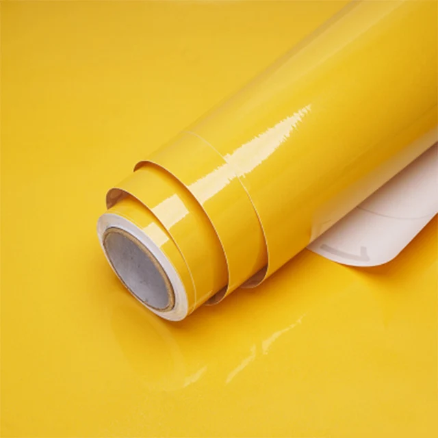 ПВХ водонепроницаемая мраморная настенная бумага самоклеющаяся виниловая контактная бумага для гостиной, рабочего стола, гардероба, домашней декоративной пленки - Цвет: Shiny Yellow