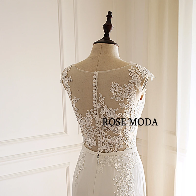 Роза Moda простой Boho Свадебное платье-Русалка 2019 кружево свадебное платье es для назначения реальные фотографии