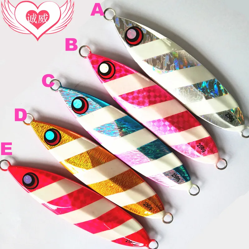 

new slow jigging fishing lure lead jig lure sk09-250g glow strips boat fishing lure free shipping