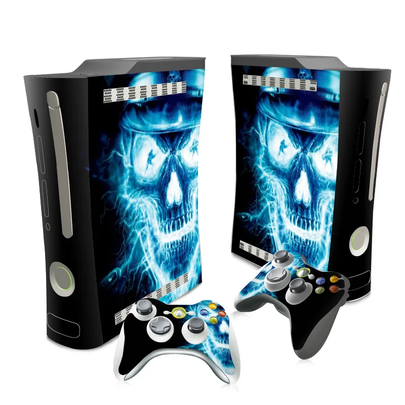 

Skull PVC Skin Sticker for Microsoft Xbox 360 Original Fat Console and Controller Skins Stickers for video games