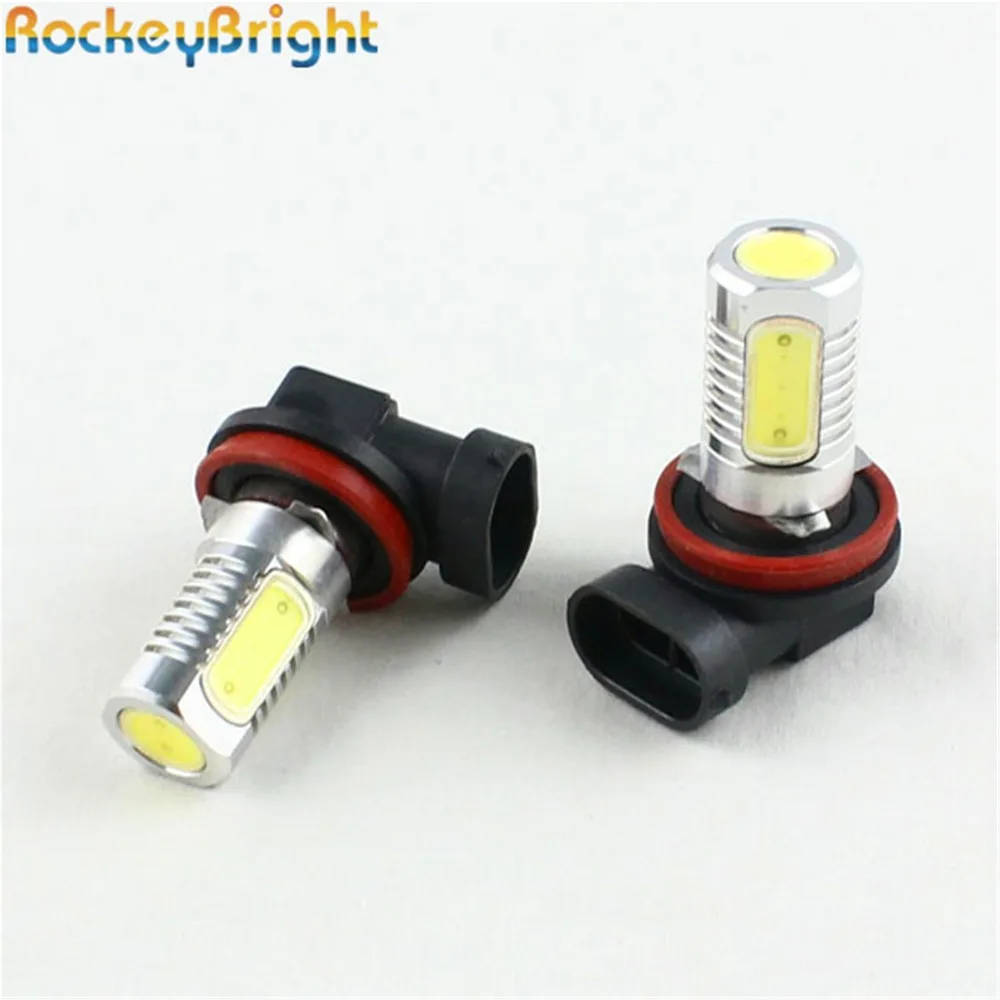 Rockeybright 2 шт. cob h11 h8 Светодиодные Противотуманные фары для гольфа 7 Opel Astra H дневные