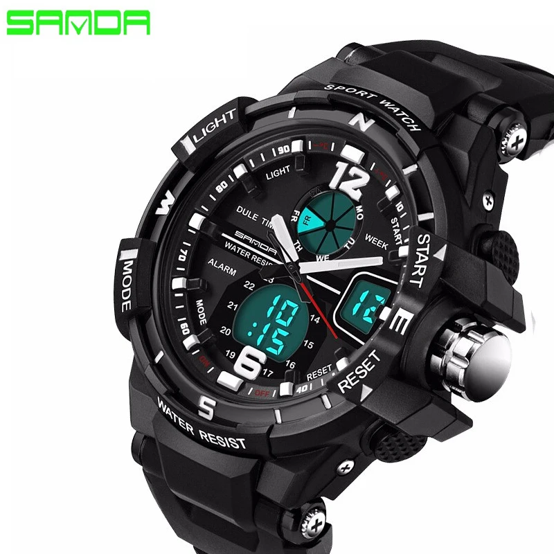 

SANDA Brand 2016 New Fashion casual Wristwatch Men Sports Military Watches Shock Men Luxury Analog Quartz Led Digital Watch