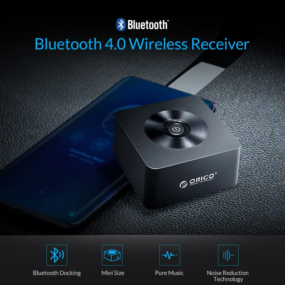 ORICO Беспроводной 4,0 Bluetooth приемник адаптер 3,5 мм на 2 RCA AUX аудио музыкальный адаптер для телефона планшета ПК ТВ Bluetooth устройств