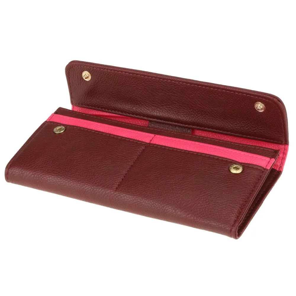 Women Checkbook Wallet Stylish Button Wallet Long Purse Wallet 4 Colors