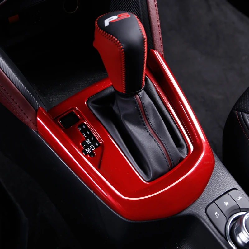 For Mazda CX-3 CX-4 CX-5 2017-2018 ABS Inner Gear Shift Knob Cover Trim Red US