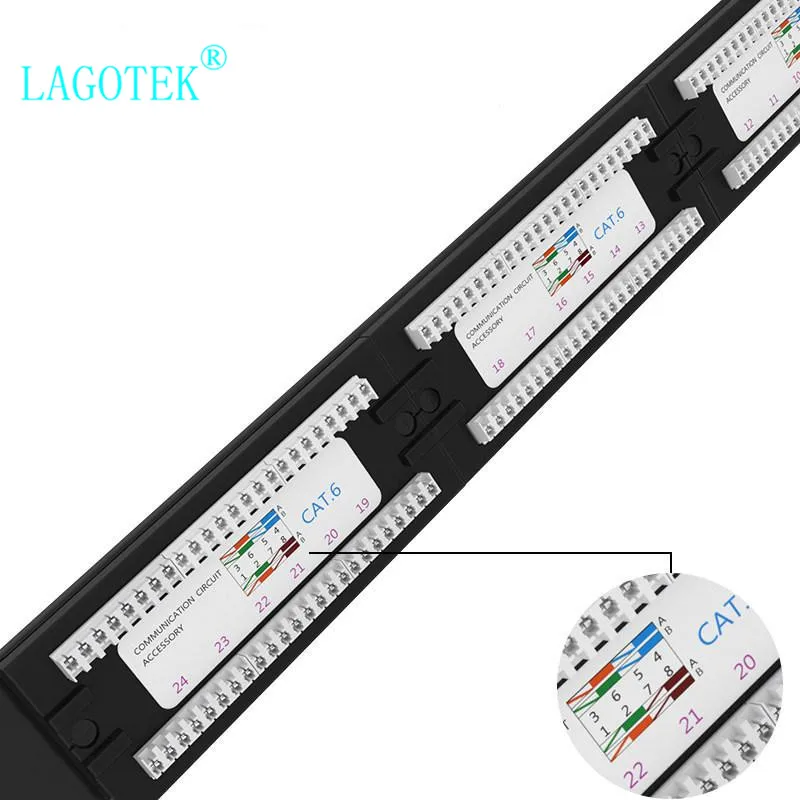 Патч панель с 24 портами CAT6 UTP Keystone 19 дюймовая 1U cat6 кабельный каркас Лицевая rj45 патч