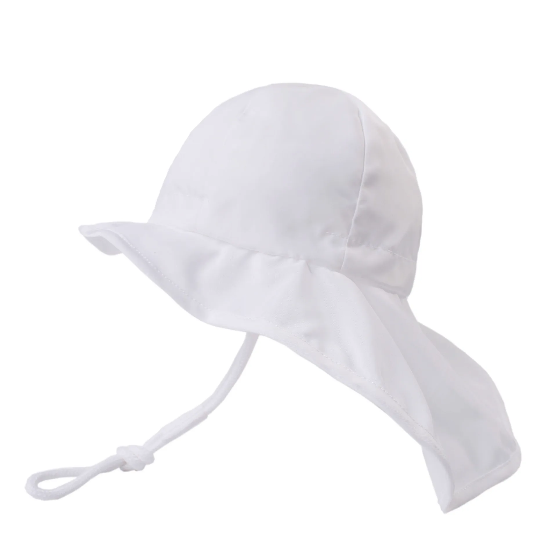 Детская шляпа с широкими полями UPF50, Солнцезащитная шляпа, Детская шляпа для защиты от солнца, пляжная шляпа для мальчиков и девочек - Цвет: white
