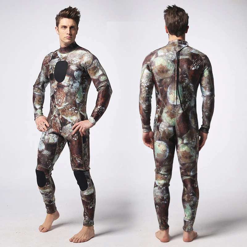 Men Neoprene Wetsuits Surf Long Sleeve Diving Suits Spearfishing