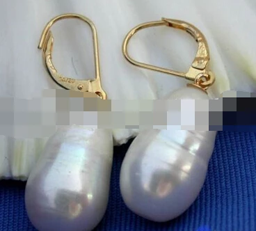 

hot sell new - free shipping 13378 15mm white baroque drip pearl dangle earring