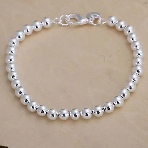 

H114 925 delicate silver bracelet, 925 delicate silver fashion jewelry 6mm Beads Bracelet /aewaiwda axcajoja