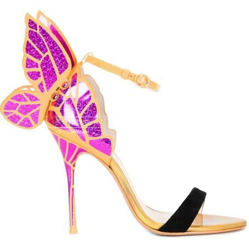 Г., летняя женская обувь для вечеринок босоножки с бабочками свадебные туфли женская обувь на высоком каблуке-шпильке с открытым носком босоножки на высоком каблуке с крыльями