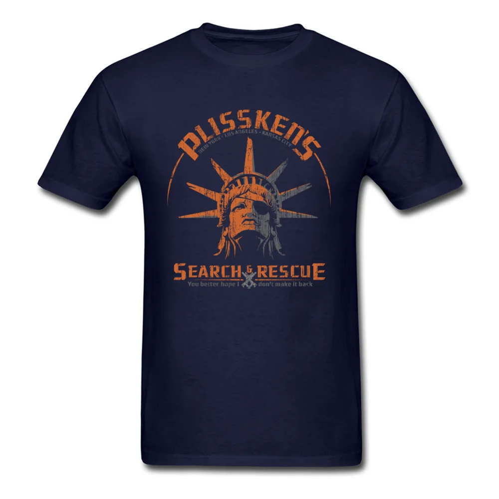 Crazy T Shirt Fashion Round Collar Plisskens Search and Rescue Cotton Fabric Student Tops Shirts Geek Short Sleeve Tee-Shirt Plisskens Search and Rescue navy