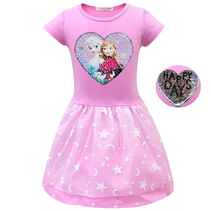 И платья эльпринцессы, и эль, для девочек-подростков и девочек-подростков, с принтом, для девочек и девочек, одежда и детская одежда - Цвет: 80114 Pink