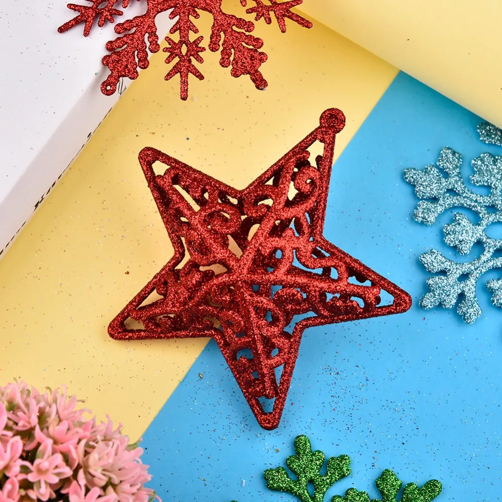 Рождественская елка орнамент подвесные Подвески 3D Звезда Пентаграмма рождественские украшения для дома DIY случайный цвет