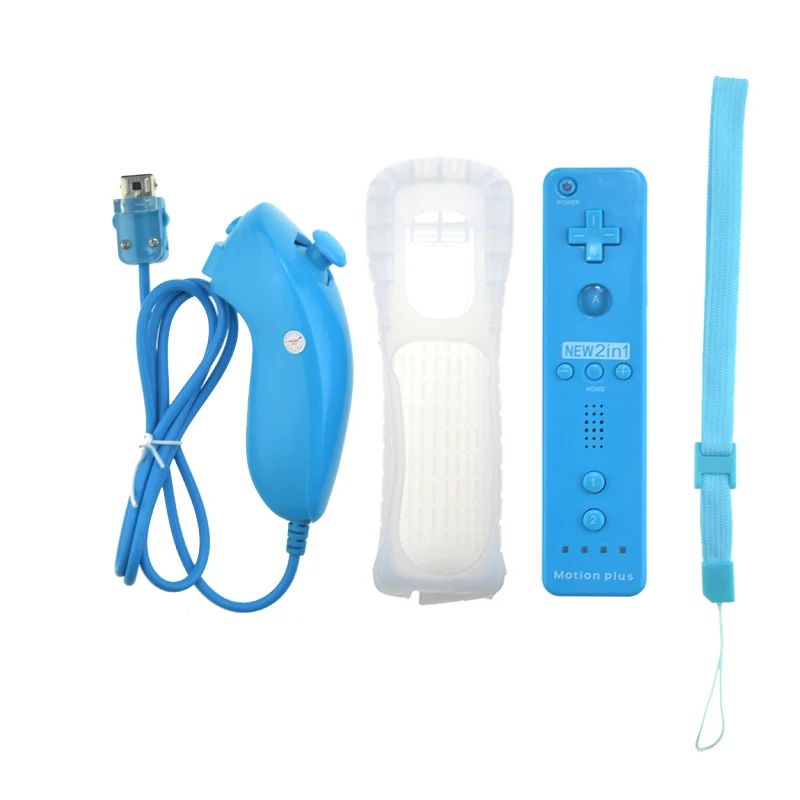 2 in 1 Wireless Controle Built In Motion Plus Remote Controller For Nintend Wii Bluetooth Remote for Wii Game Accessories