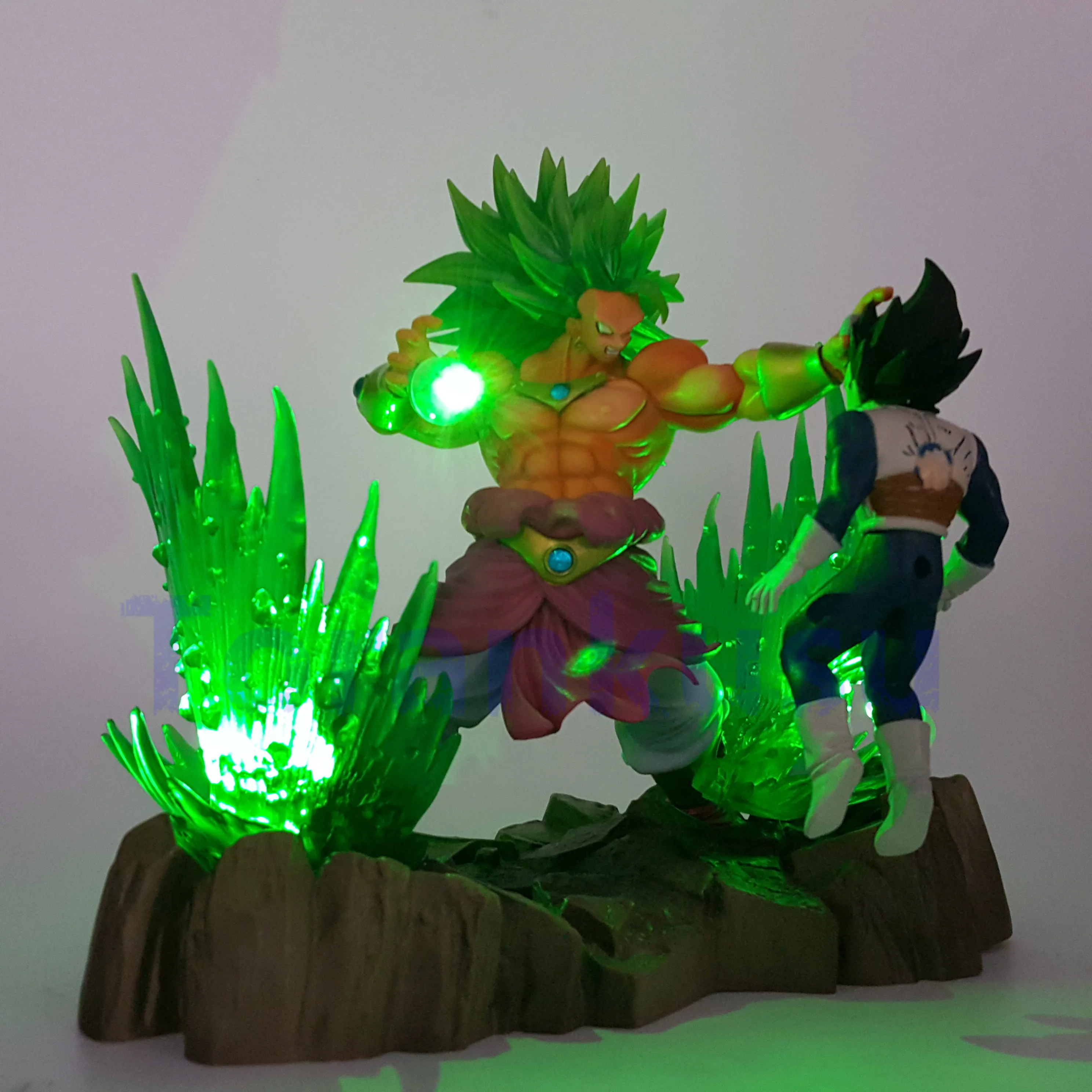  Dragon Ball Z Action Figure Broy VS Vegeta Battle Ver. DIY LED Set Super Saiyan Broli Display Model - 32862199181