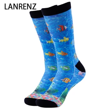 

2020 underwater world printing Men and women fashion Funny socks 3d printed socks 200 knitting oil painting compression socks