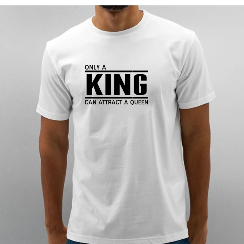 Женская футболка с надписью Only A King Can attend Queen уличная короткими рукавами высокое