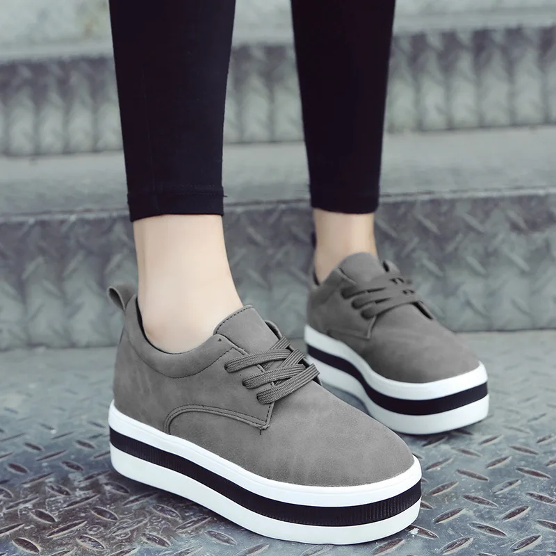 Женская обувь на платформе повседневная плоской подошве шнуровке Chaussures Femme хит