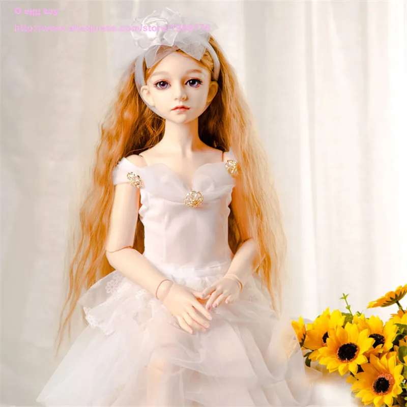 White Princess dress for 1 3 1 4 BJD doll Western style lace dress for female