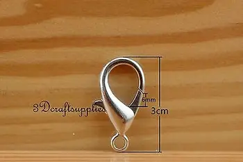 

Lobster Clasps Clips Claw purse hooks Swivel snap hook silver 20 pcs CK89