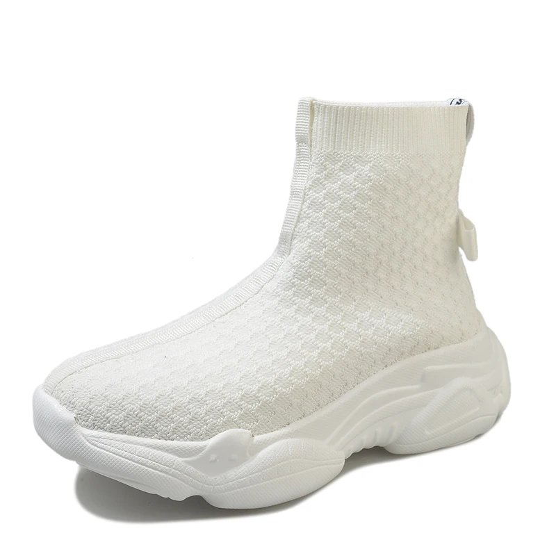 

Rimocy Women Platform High Top White Sneakers Knitted Sock Shoes Woman Breathable Mesh Casual Shoes Lady Trainers Tenis Feminino