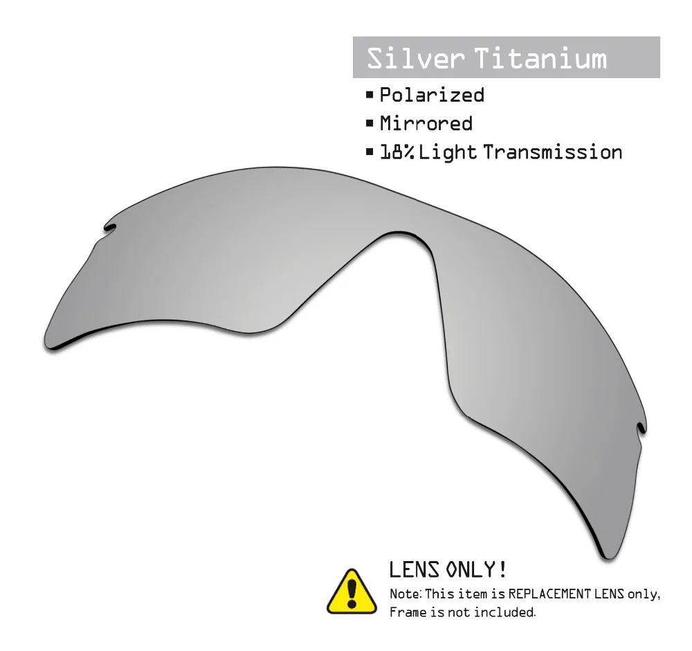 SmartVLT 2 Pieces Polarized Sunglasses Replacement Lenses for Oakley Radar Range Stealth Black and Silver Titanium