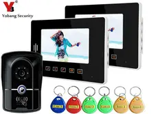 Yobang Security 7 inch RFID Night Vision Camera Touch Key Doorphone System LCD Door Monitor Video Door Phone Doorbell Camera