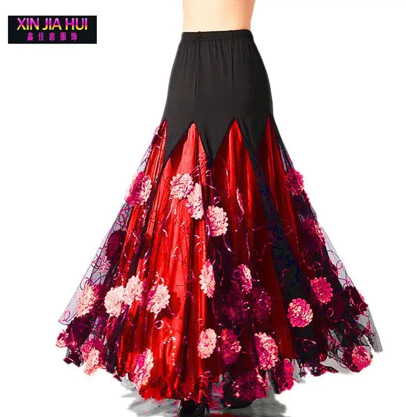 Танцы одежда Для женщин Бальные Танцы юбка для танца живота костюм живота танцы, вальс юбки 4 Цвет Gypsy костюм «индийский - Цвет: Красный