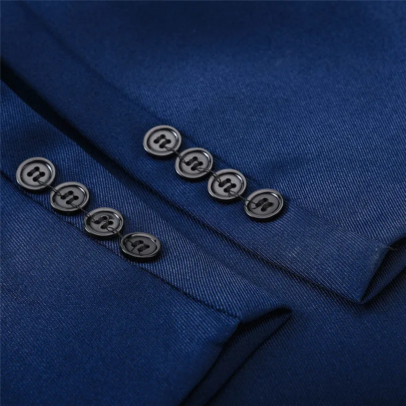 2019 New Fashion Men Slim Button Suits Formal Solid Business Blazer Casual Host Show Jacket Coat & Pant Dropshipping #E22 (18)