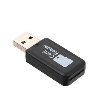 

TF(Micro SD) Card Reader USB 2.0 Mini Portable Black Portable Card Reader Computer Office Supplies