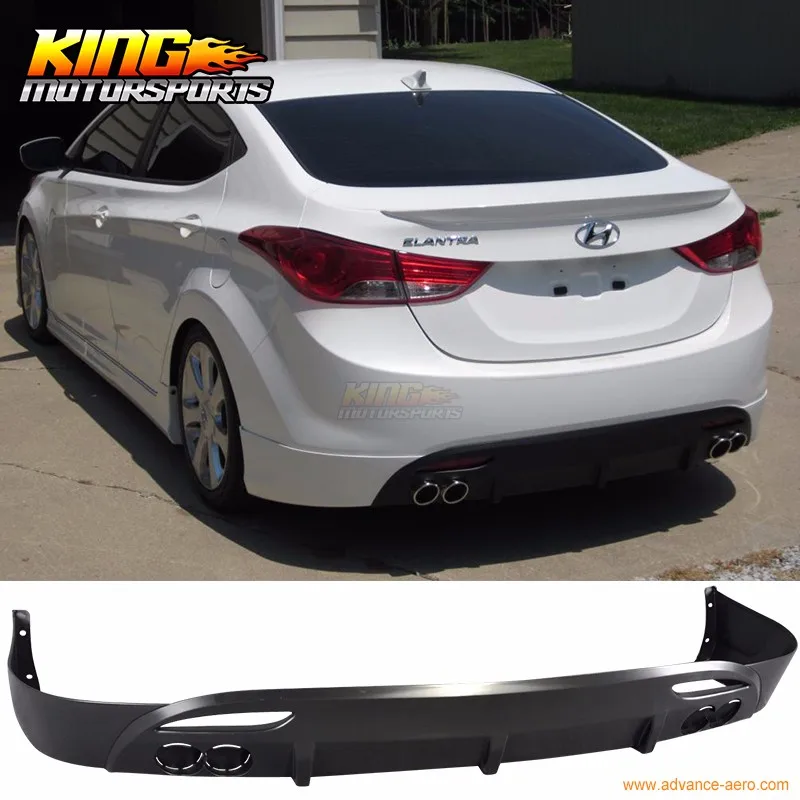 OE PP нижний диффузор, губа на задний бампер комплект подходит 11-13 hyundai Elantra Avante MD 4D