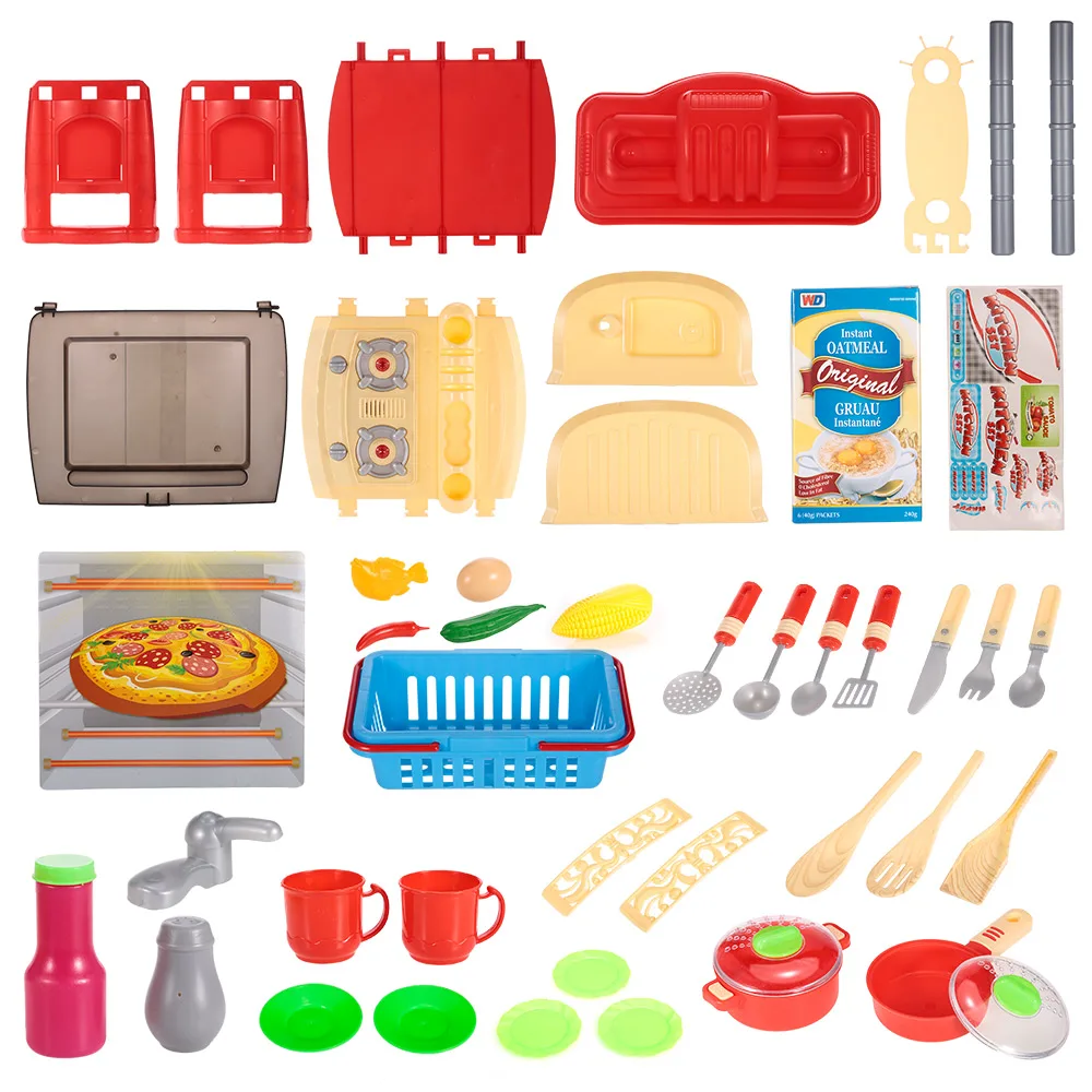 

Kids Kitchen Toys Set Play House Tableware Table Kitchenware Cooking Tool Family Game Educational Equipment Baby Gift