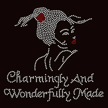 

Free Shipping Charmingly And Wonderfully Made Lady Girl Rhinestone Transfer