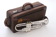 Taiwan Bach Original Silver plated body gold key TR 197GS B flat professional trumpet bell Top