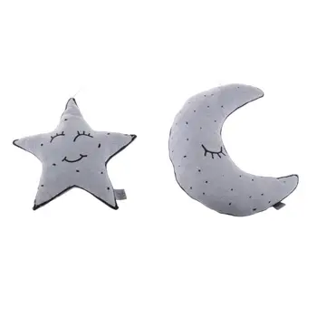 

2x Luminous Little Star Moon Decorative Throw Pillow Stuffed Cartoon Plush Pillow Sofa Car Cushion Nap Pillow Kid's Toys