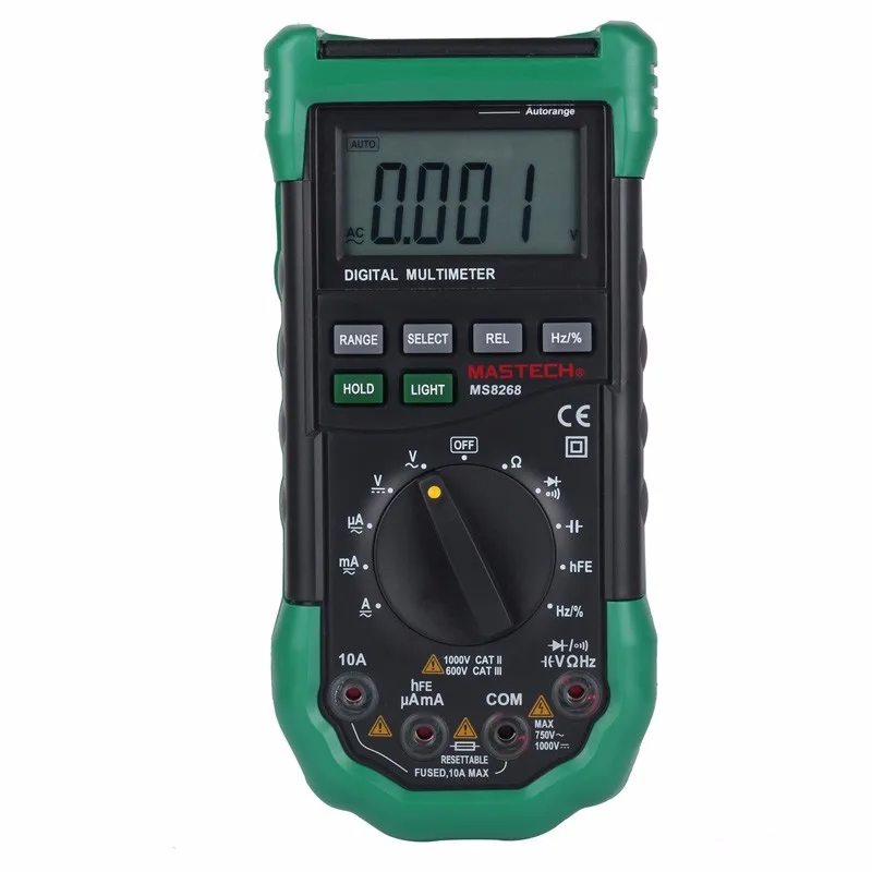 Mastech MS8268 Авто Диапазон Цифровой мультиметр Полная защита ac/dc Амперметр Вольтметр